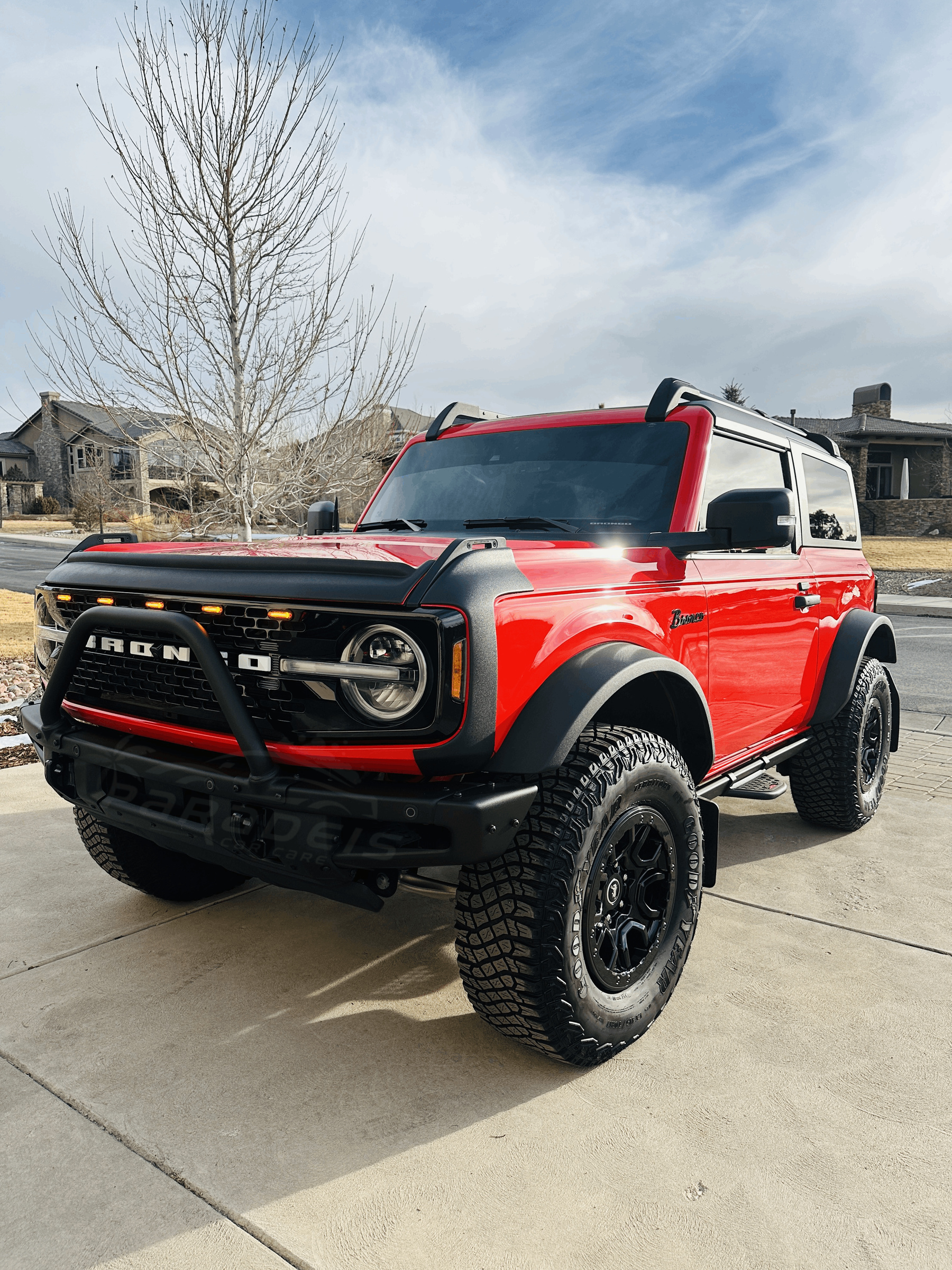 Red Ford Bronco detailed by Paradeis Car Care