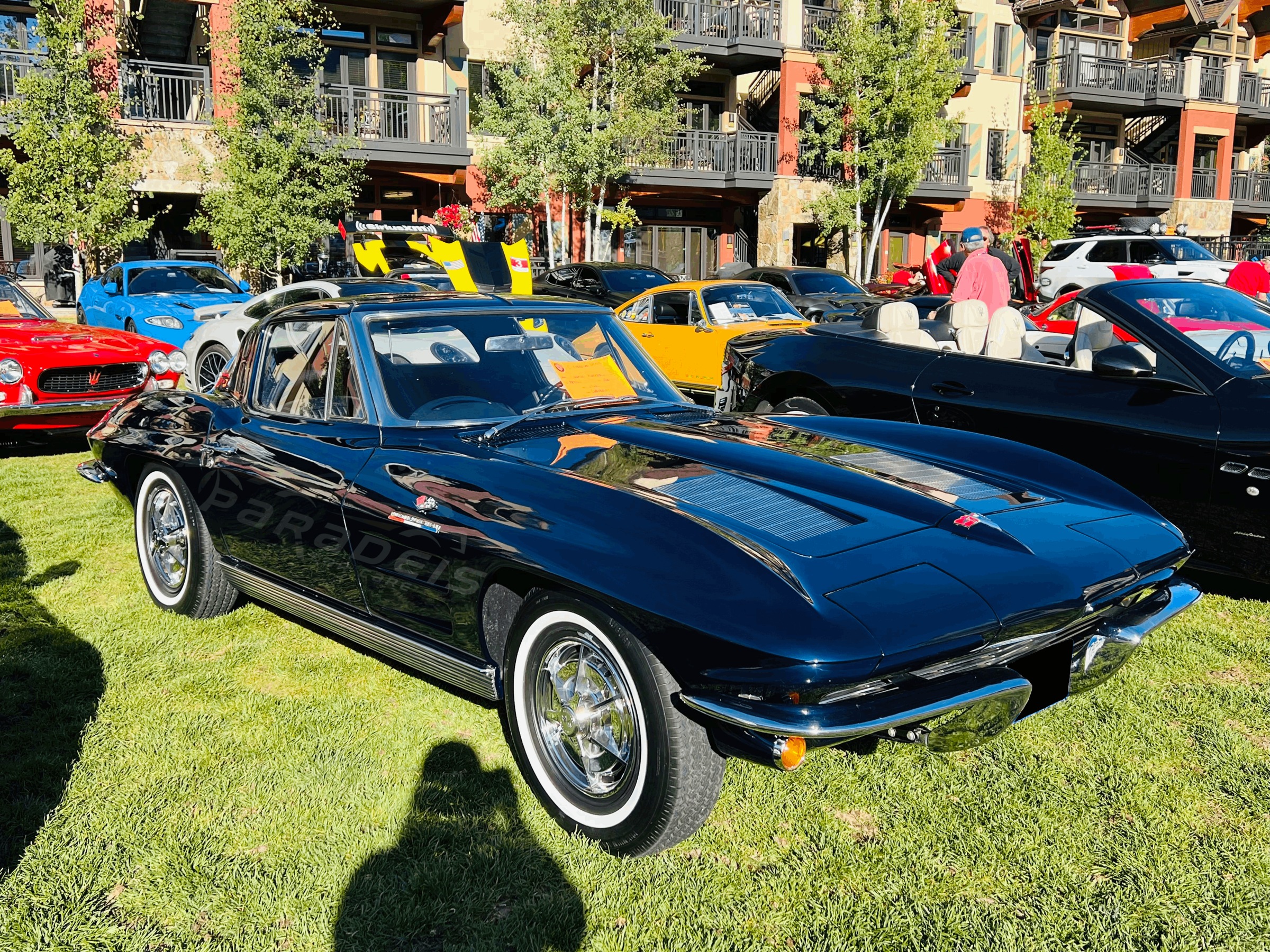 Blue Corvette detailed by Paradeis Car Care, opposite front angle