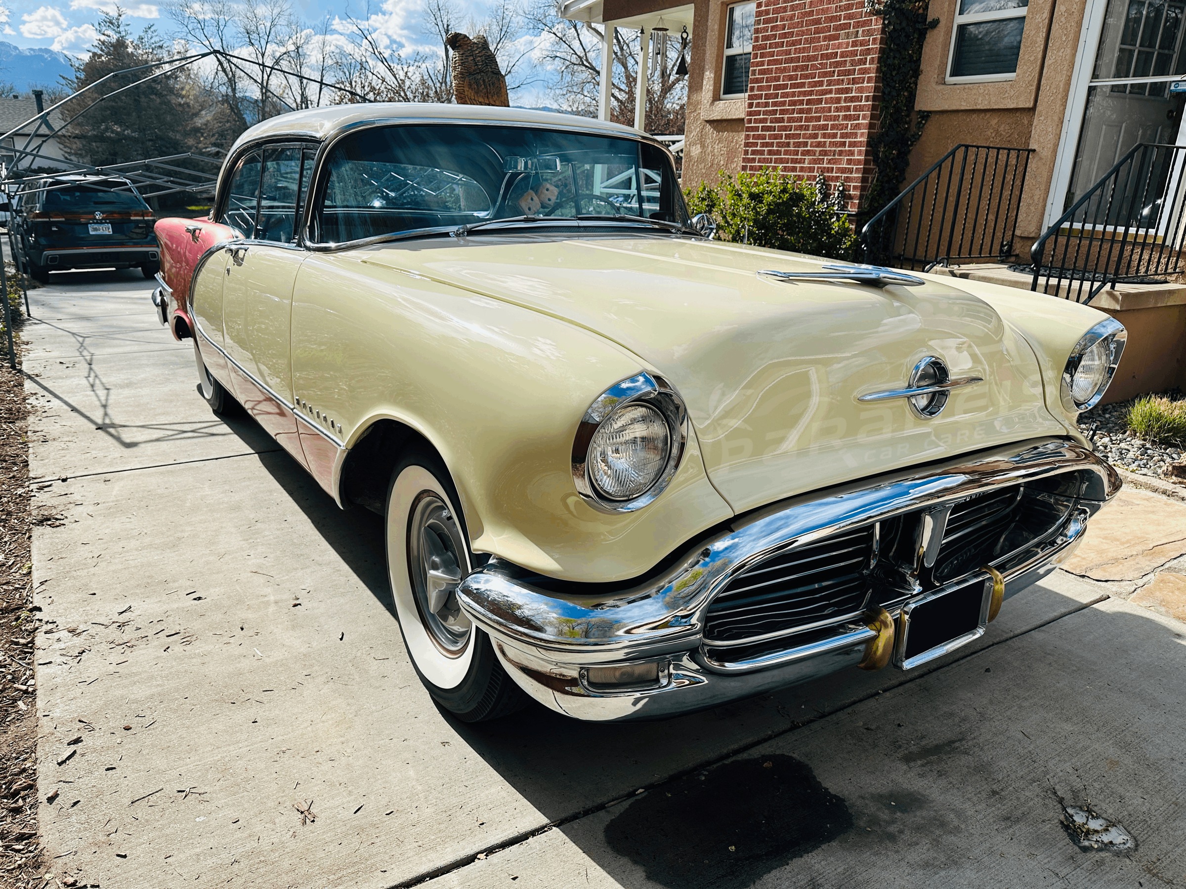1956 Oldsmobile detailed by Paradeis Car Care, opposite front angle